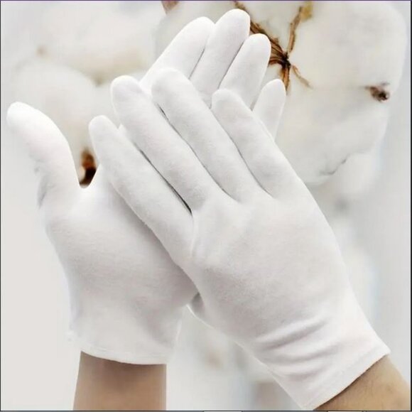 NWT 6 Pairs 100% Cotton White Gloves Curators Vintage Collectors Jewelry Sellers - Picture 2 of 13